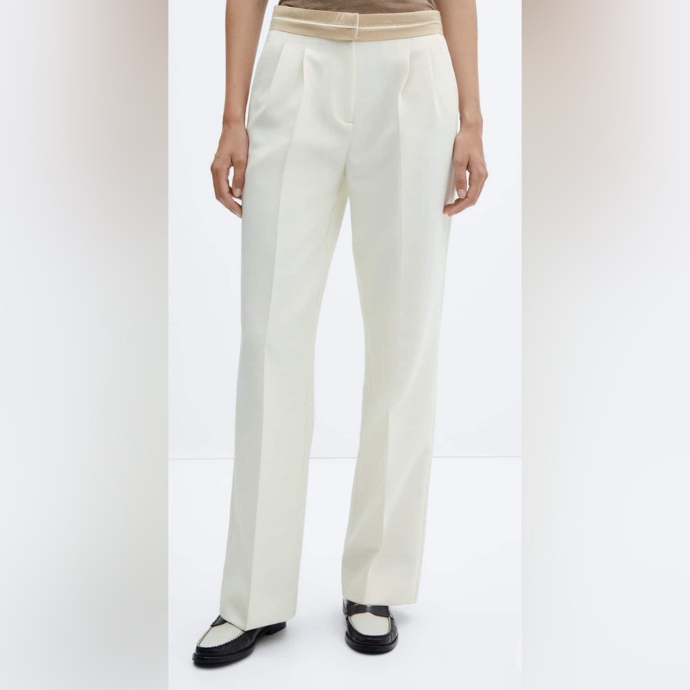 NWT ⚡️Mango⚡️ Pleated Trousers wth Turn-Up Waist